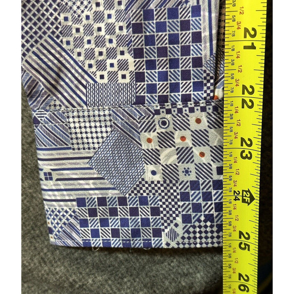 Robert Graham Shirt Mens Small Blue Geometric Long Sleeve Button Embroidered NWT - Picture 7 of 11